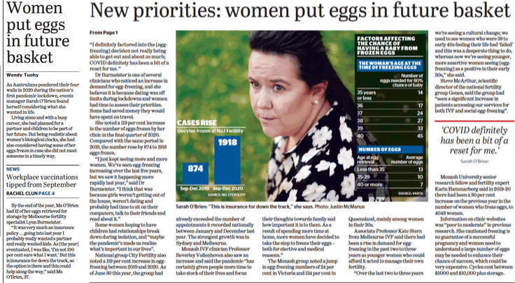 New priorities: women put eggs in the future basket